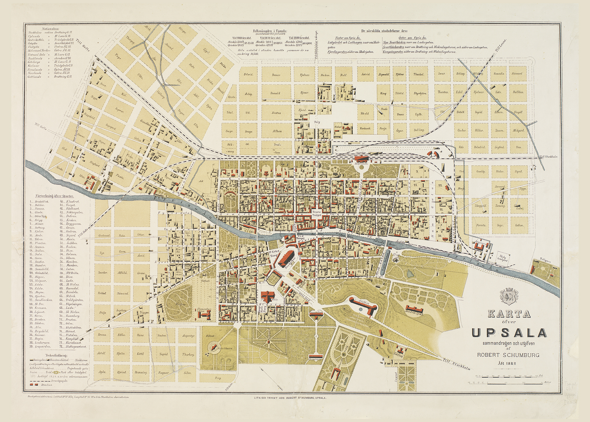 Historisk karta över Uppsala 1882 - Släktled